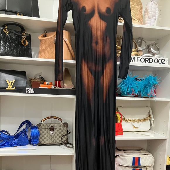 JEAN PAUL GAULTIER Brown Lotta Volkova Edition 'The Naked' Maxi Dress brown - Picture 6 of 8